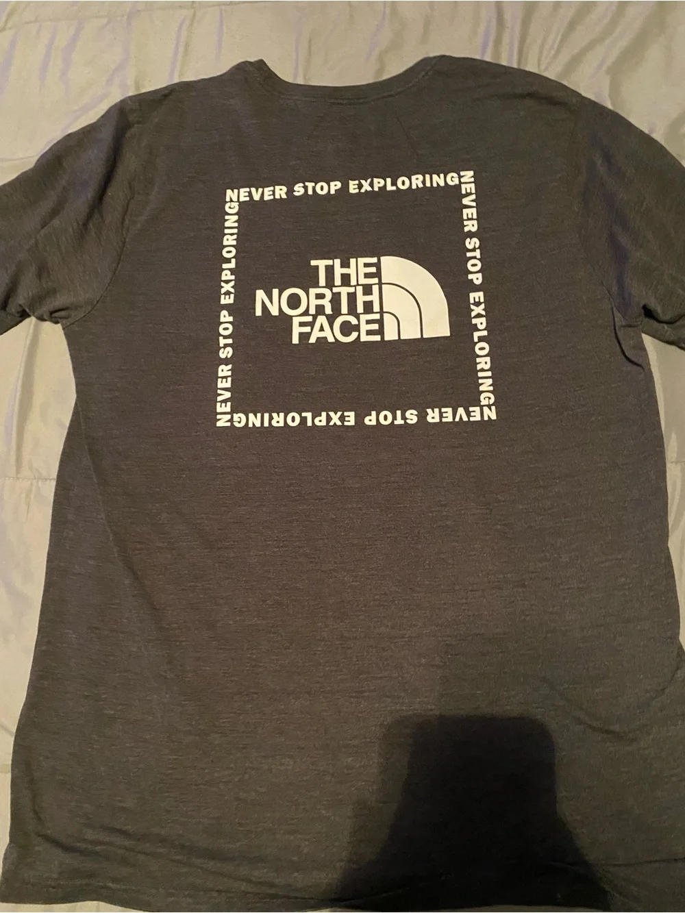The North Face Mens Gray Graphic Tee - Never Stop Exploring